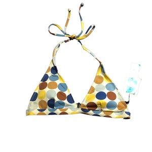 NWT Y2K Polka Dot Halter Bikini Top